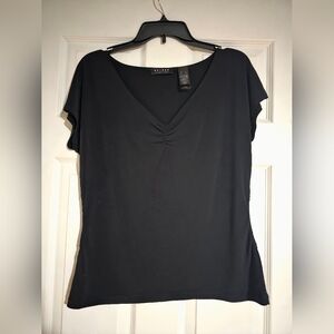 Women's Black V-Neck Top